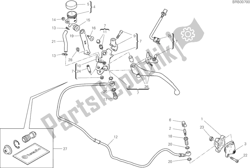All parts for the Clutch Control of the Ducati Hypermotard 950 2019